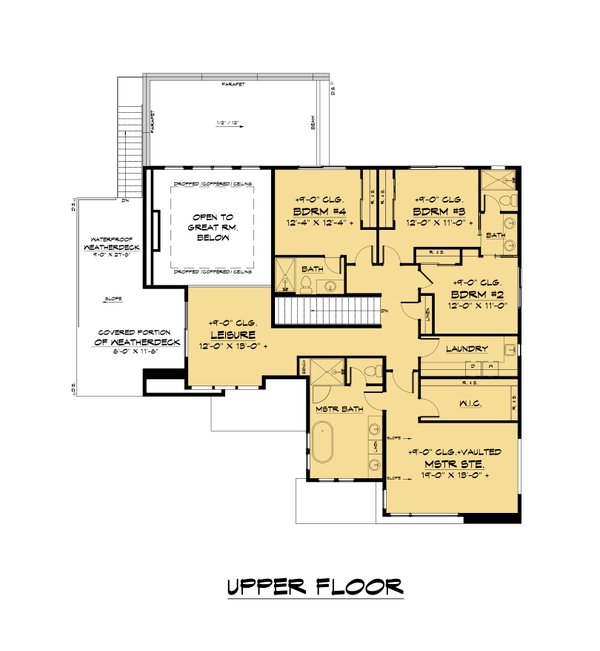 Dream House Plan - Contemporary Floor Plan - Upper Floor Plan #1066-187