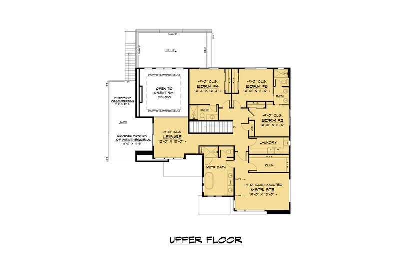 Dream House Plan - Floor Plan - Upper Floor for Contemporary House Plan #1066-187 - 5 bed, 4 bath