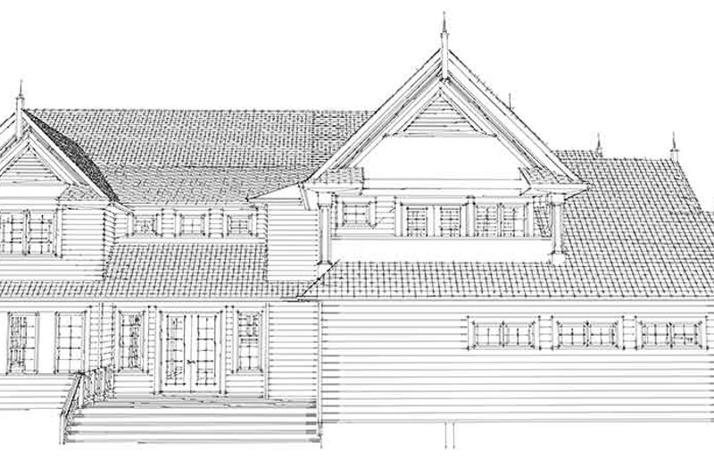 House Design - Exterior - Rear Elevation for Classical House Plan #1101-49 - 3 bed, 3.5 bath