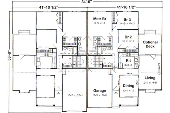 Floor Plan - Main Floor for Ranch House Plan #312-597 - 3 bed, 2 bath
