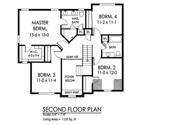 Architectural House Design - Traditional Floor Plan - Upper Floor Plan #1010-224