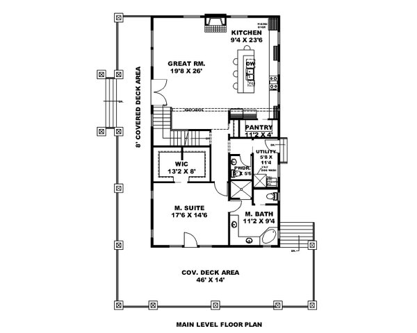 Architectural House Design - Craftsman Floor Plan - Main Floor Plan #117-1069
