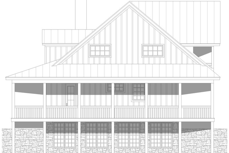 Architectural House Design - Exterior - Other Elevation 1 for Farmhouse House Plan #932-1079 - 3 bed, 2.5 bath