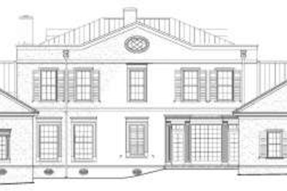 Exterior - Rear Elevation for Southern House Plan #137-159 - 5 bed, 4 bath