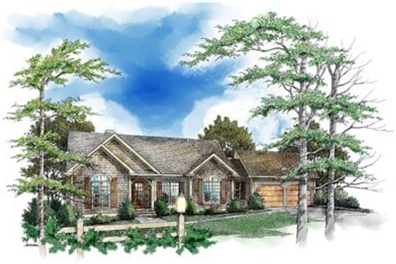 Exterior - Front Elevation for Traditional House Plan #71-105 - 3 bed, 2 bath