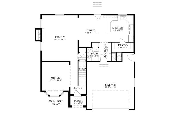 Traditional Floor Plan - Main Floor Plan #1060-7