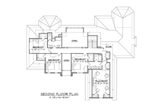 Floor Plan - Upper Floor for Traditional House Plan #1054-80 - 5 bed, 4.5 bath