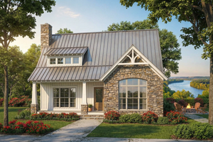 Home Plan - Bungalow Exterior - Front Elevation Plan #17-2481