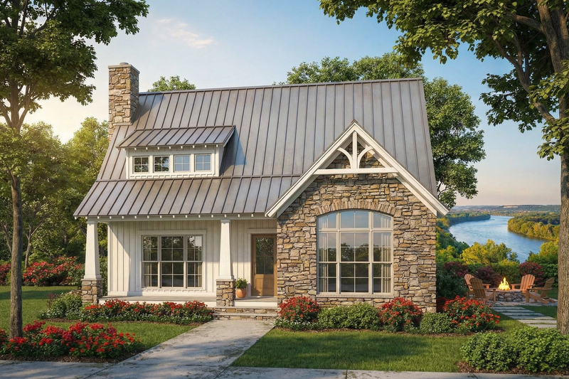 Bungalow Style House Plan - 3 Beds 2 Baths 1874 Sq/Ft Plan #17-2481 Exterior