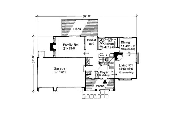 Floor Plan - Main Floor for Traditional House Plan #320-479 - 3 bed, 2.5 bath