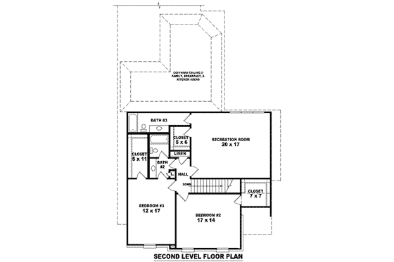 Floor Plan - Upper Floor for Colonial House Plan #81-1065 - 3 bed, 2.5 bath