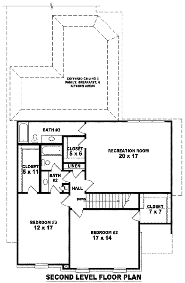 Floor Plan - Upper Floor for Colonial House Plan #81-1065 - 3 bed, 2.5 bath