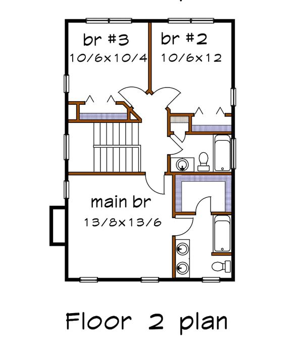 House Design - Bungalow Floor Plan - Upper Floor Plan #79-261