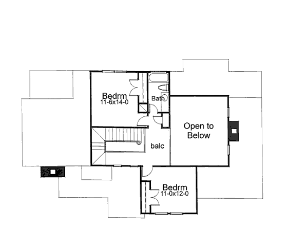 House Plan Design - Country Floor Plan - Upper Floor Plan #120-140
