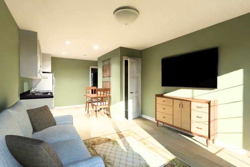 Architectural House Design - Interior - Family Room for Cottage House Plan #513-2427 - 1 bed, 1 bath