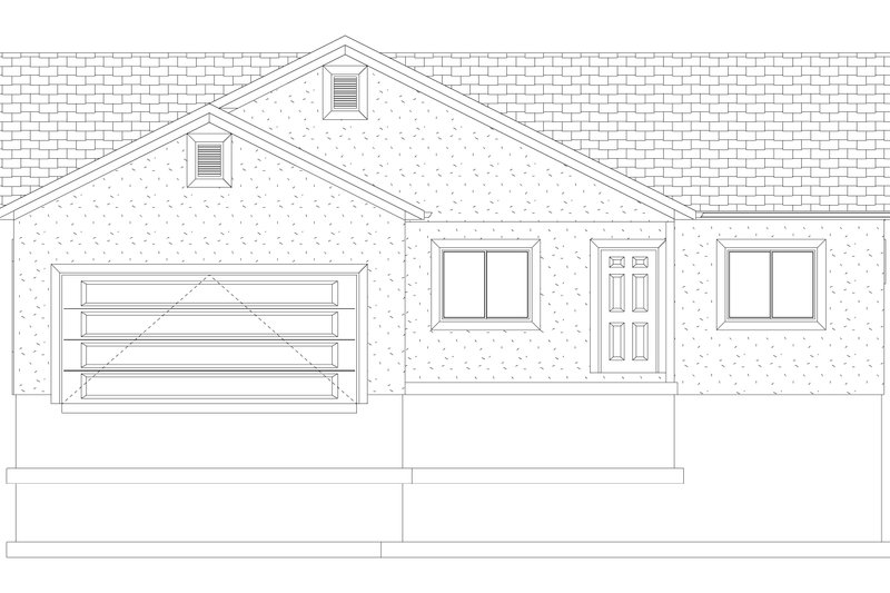 Architectural House Design - Exterior - Front Elevation 4 for Ranch House Plan #1060-103 - 3 bed, 2 bath