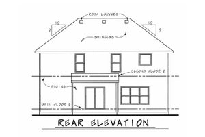 Exterior - Rear Elevation for Bungalow House Plan #20-1770 - 4 bed, 3 bath