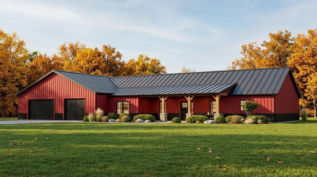 Exterior - Front Elevation 2 for Barndominium House Plan #1064-224 - 3 bed, 3 bath