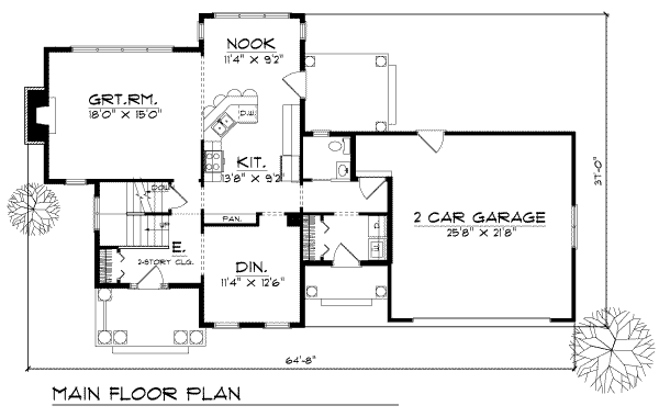 Southern Floor Plan - Main Floor Plan #70-257