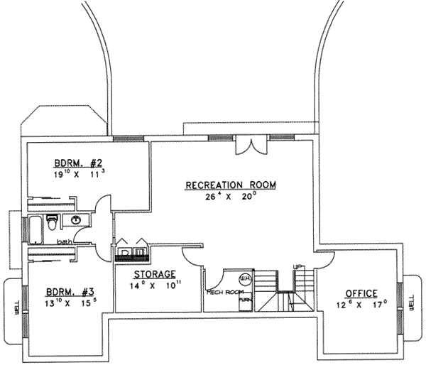 House Plan Design - Modern Floor Plan - Lower Floor Plan #117-435