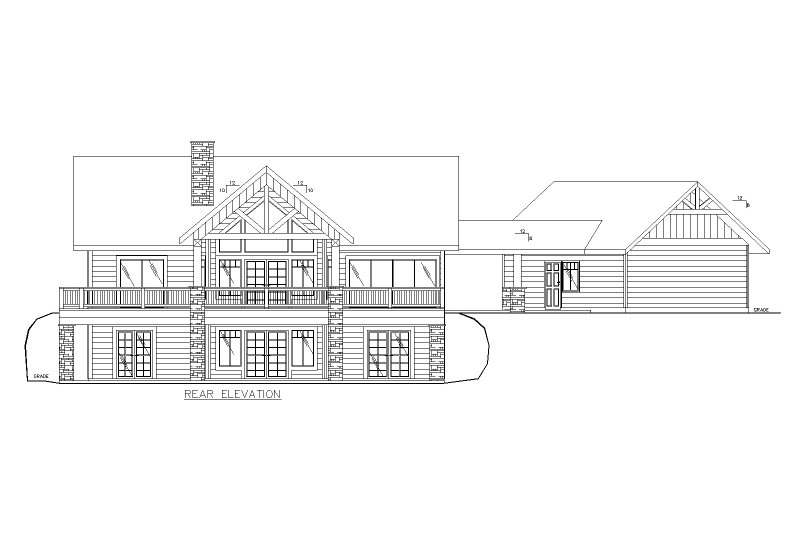 Architectural House Design - Exterior - Rear Elevation for Farmhouse House Plan #117-931 - 3 bed, 3.5 bath