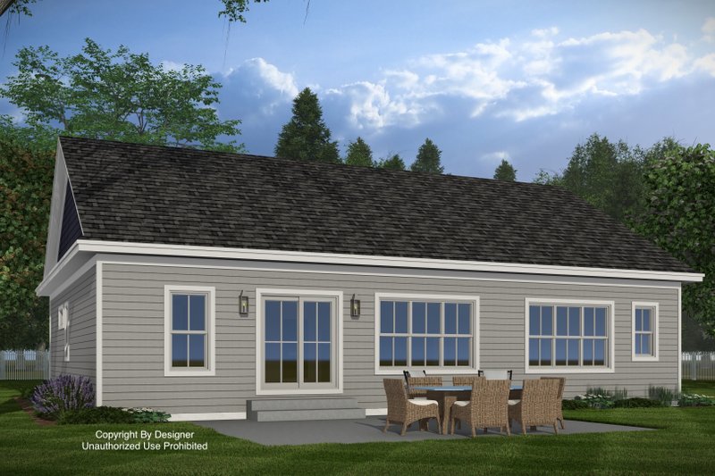 House Design - Exterior - Rear Elevation 1 for Farmhouse House Plan #51-1557 - 2 bed, 2 bath
