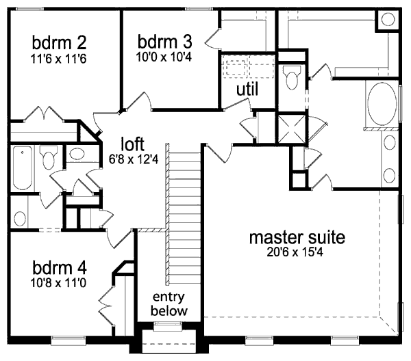 Classical Floor Plan - Upper Floor Plan #84-318