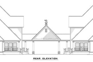 Exterior - Rear Elevation for Farmhouse House Plan #17-621 - 5 bed, 3.5 bath