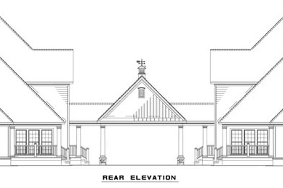 Exterior - Rear Elevation for Farmhouse House Plan #17-621 - 5 bed, 3.5 bath