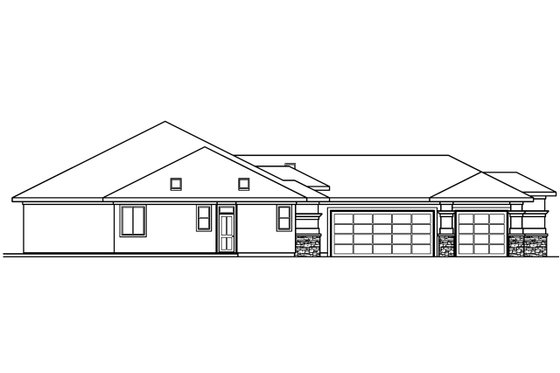 Exterior - Other Elevation 3 for Mediterranean House Plan #124-545 - 2 bed, 2.5 bath