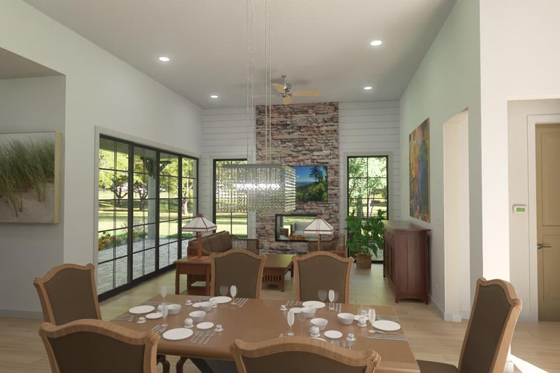 Architectural House Design - Interior - Family Room 1 for Country House Plan #1126-2 - 3 bed, 2 bath