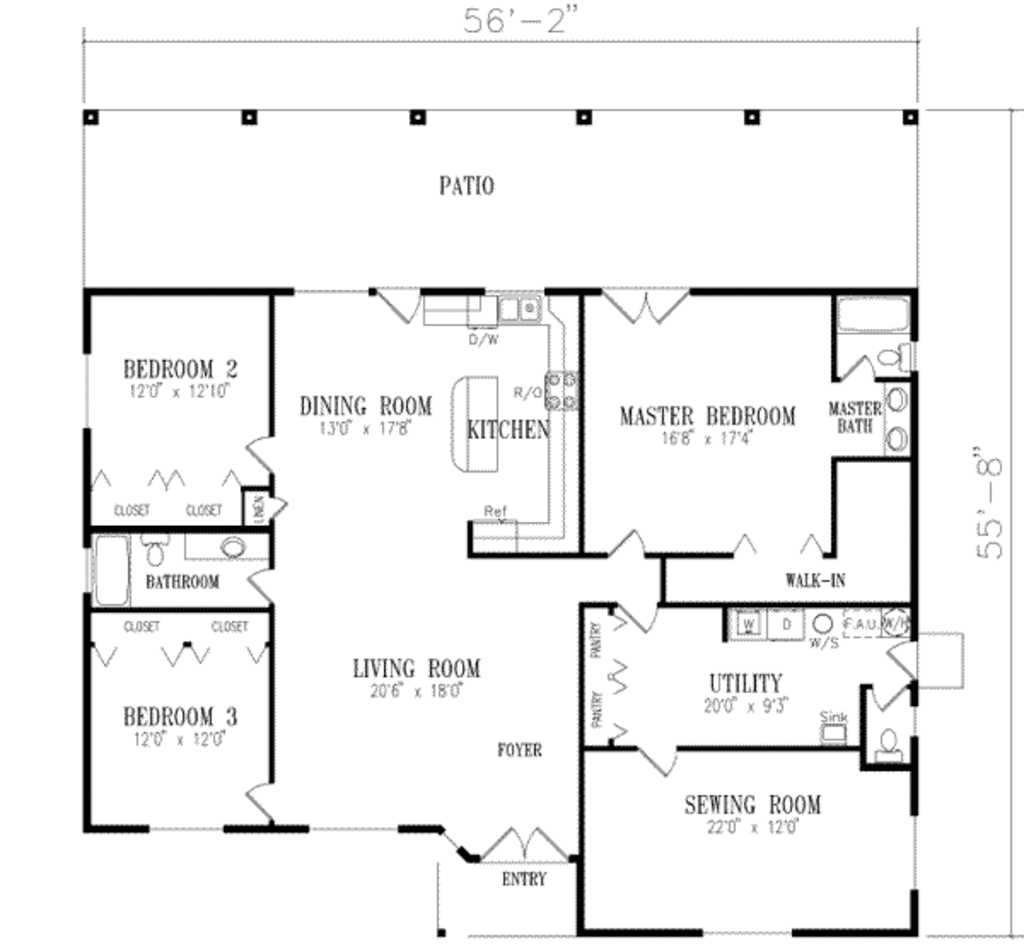 Adobe / Southwestern Style House Plan - 3 Beds 2 Baths 2237 Sq/Ft Plan ...