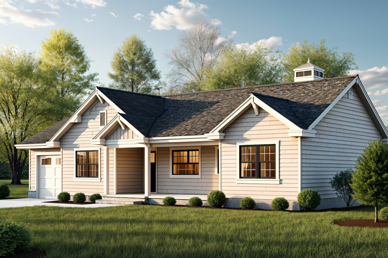 House Blueprint - Ranch Exterior - Front Elevation Plan #30-231