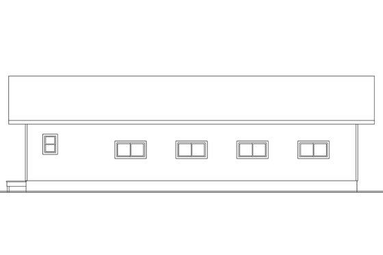 Exterior - Rear Elevation for Traditional House Plan #124-630, 1 bath