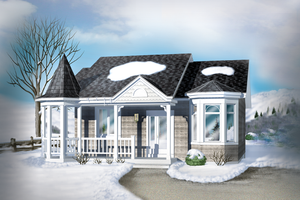 Cottage Exterior - Front Elevation Plan #25-1220