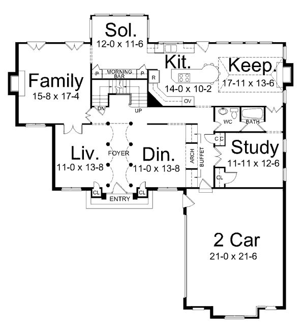 House Plan Design - European Floor Plan - Main Floor Plan #119-331
