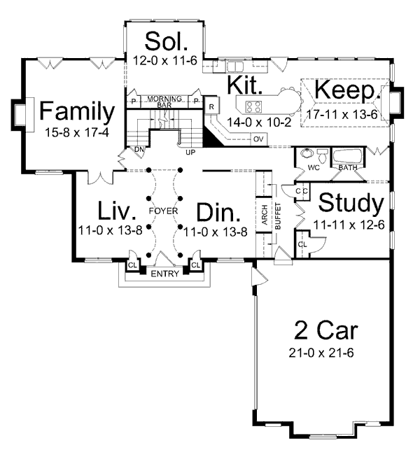 Architectural House Design - European Floor Plan - Main Floor Plan #119-331