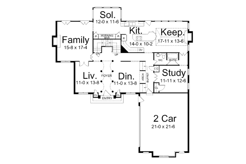 House Plan Design - Floor Plan - Main Floor for European House Plan #119-331 - 4 bed, 4 bath