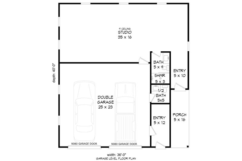 Architectural House Design - Floor Plan - Upper Floor for Traditional House Plan #932-964, 1.5 bath