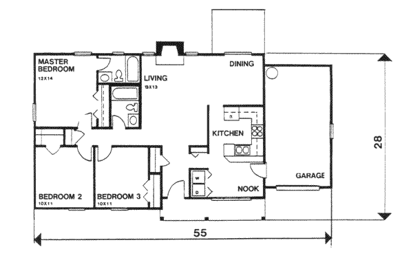 Ranch Floor Plan - Main Floor Plan #30-111