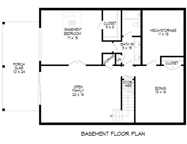 House Blueprint - Country Floor Plan - Lower Floor Plan #932-1301
