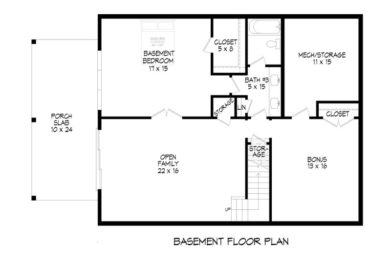 Architectural House Design - Floor Plan - Lower Floor for Country House Plan #932-1301 - 3 bed, 2.5 bath