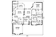 European Style House Plan - 4 Beds 3 Baths 2715 Sq/Ft Plan #84-617 