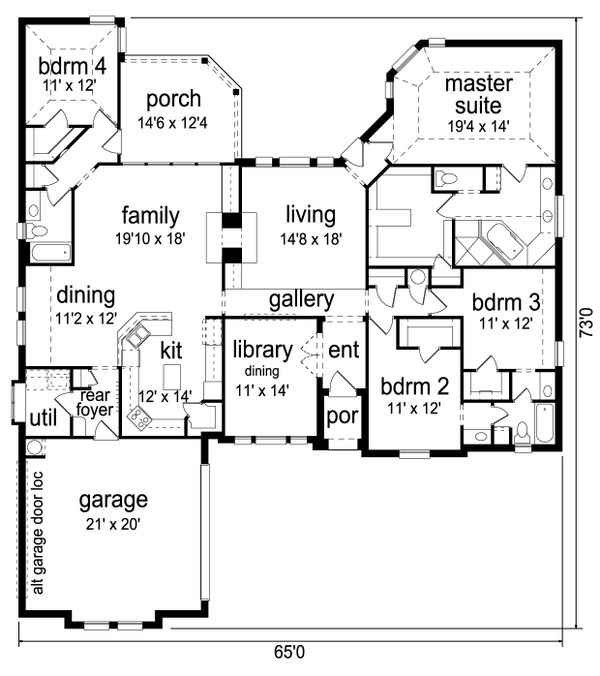 European Floor Plan - Main Floor Plan #84-617