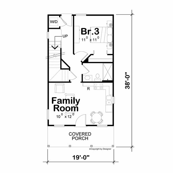 Architectural House Design - Floor Plan - Main Floor for Country House Plan #20-2650 - 3 bed, 3 bath