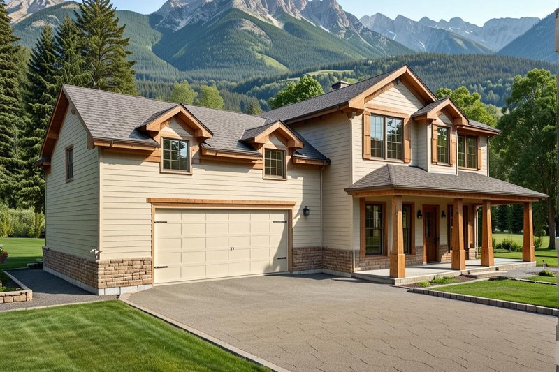 Exterior - Front Elevation 2 for Traditional House Plan #117-201 - 3 bed, 3 bath