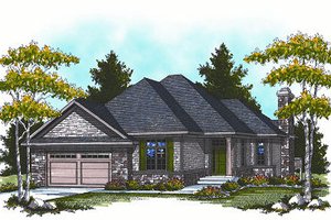European Exterior - Front Elevation Plan #70-859