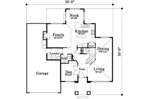 Floor Plan - Main Floor for Traditional House Plan #78-116 - 4 bed, 2.5 bath
