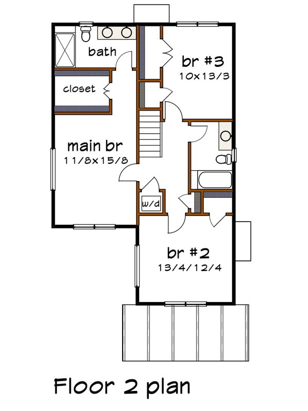 Modern Floor Plan - Upper Floor Plan #79-369