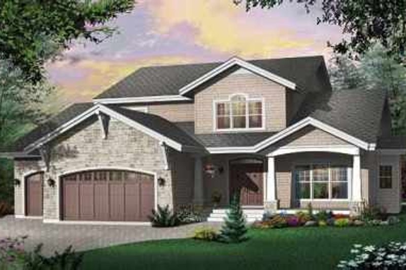 Home Plan - Bungalow Exterior - Front Elevation Plan #23-402